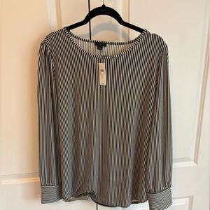 NWT Vertical Stripes Stretchy Blouse